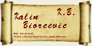 Kalin Biorčević vizit kartica